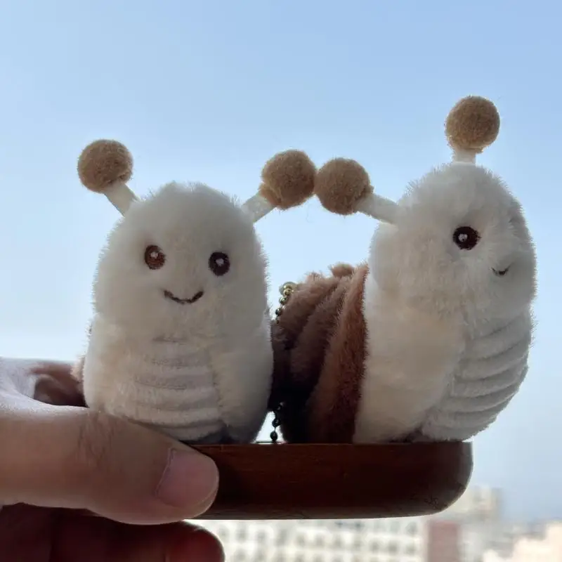 Snails Plush Toy Keychain Cartoon Animal Soft Stuffed Doll Pendant Car Key Ring Backpack Bag Decor Kid Gift