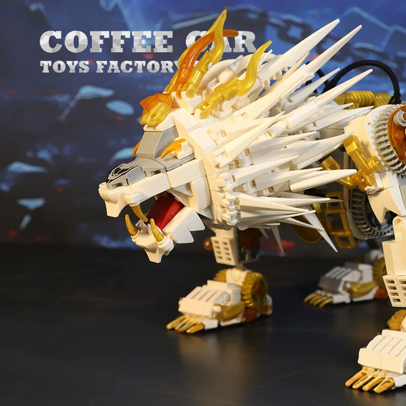 NEW Mechanical Lion MOC Building Bricks 3D Model Anime 2 IN 1 Mecha Dragon Blocks Children Toys Birthday Gifts For Adult Kid Boy