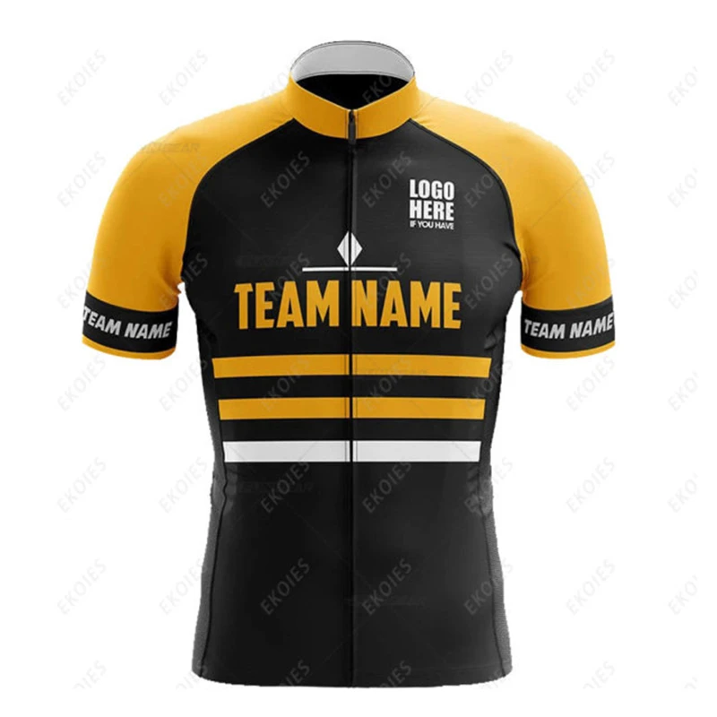 Men ShortSleeve Cycling Jersey Custom Team Name Logo Clothing Summer Breathable Training Bicycle Ride Tops Road Bike Sport Shirt