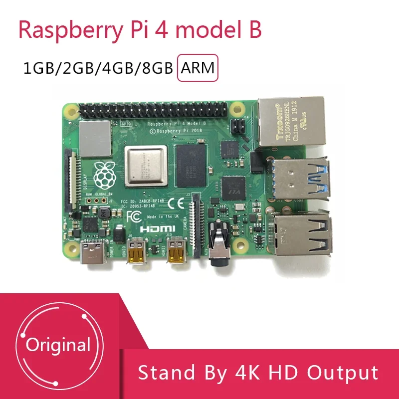 Raspberry Pi 4 generacja Raspberry Pi 4B 1GB/2GB/4GB/8GB podwójny częstotliwość WIFI niebieski ząb 5.0 podwójny wyświetlacz wykonany w Wielkiej