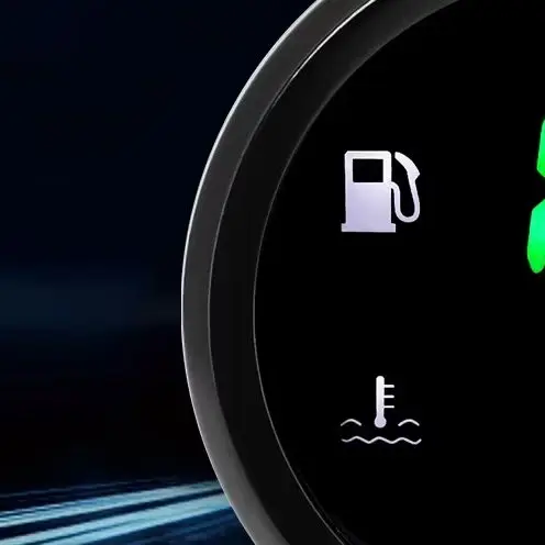 Z متعدد الرقمية المزدوجة 52 مللي متر مقياس مستوى الوقود + مقياس درجة حرارة الماء 2 في 1 مع إنذار مستوى الوقود الاستشعار 260 مللي متر مستشعر درجة حرارة الماء