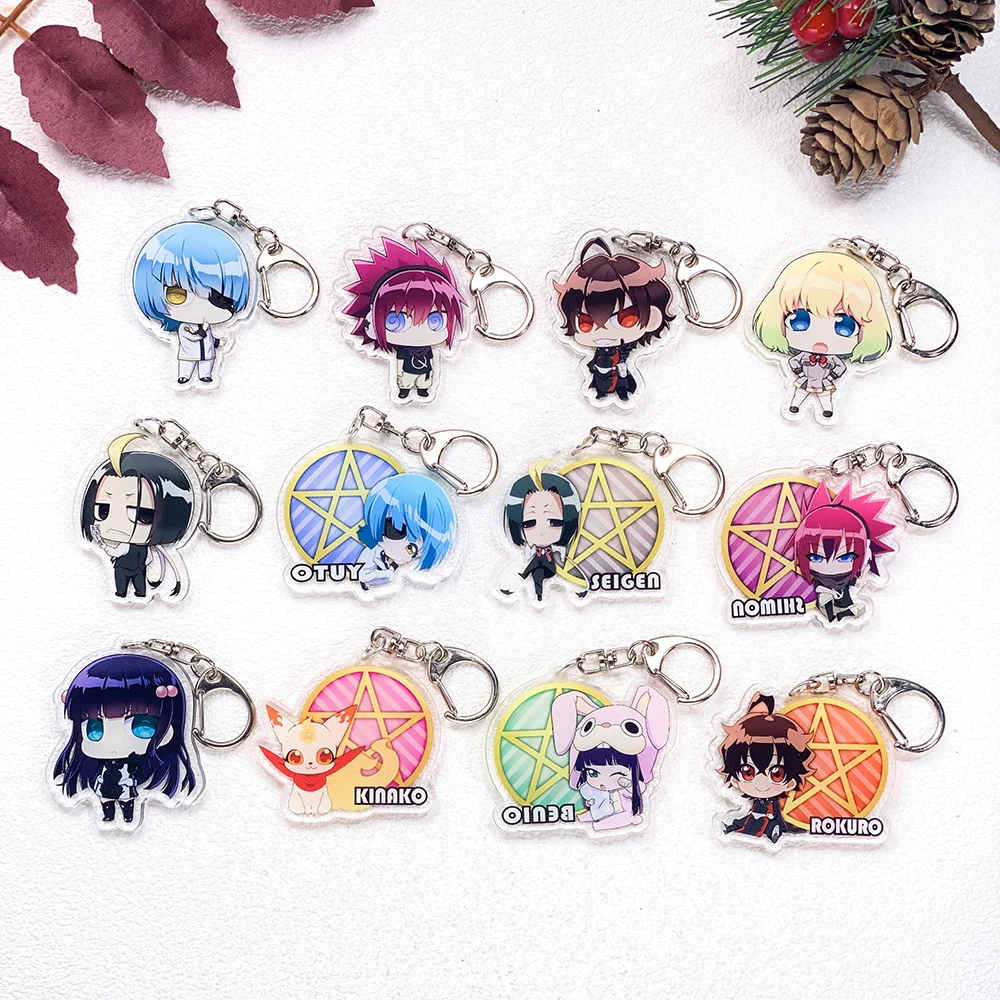 12 Piezas de Accesorios de Llavero de Anime Ao no Exorcist (Blue Exorcist), Lindos Colgantes de Acrílico para Bolsos, Llaveros y Decoración de Mochilas
