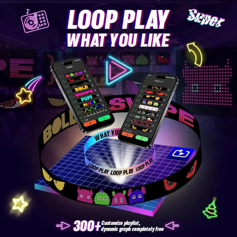 Smart Control LED DIY Sign for Car Truck Shop Bar Concert Vanesa Flexible Digital Display, Devil Eyes Light for Windshield