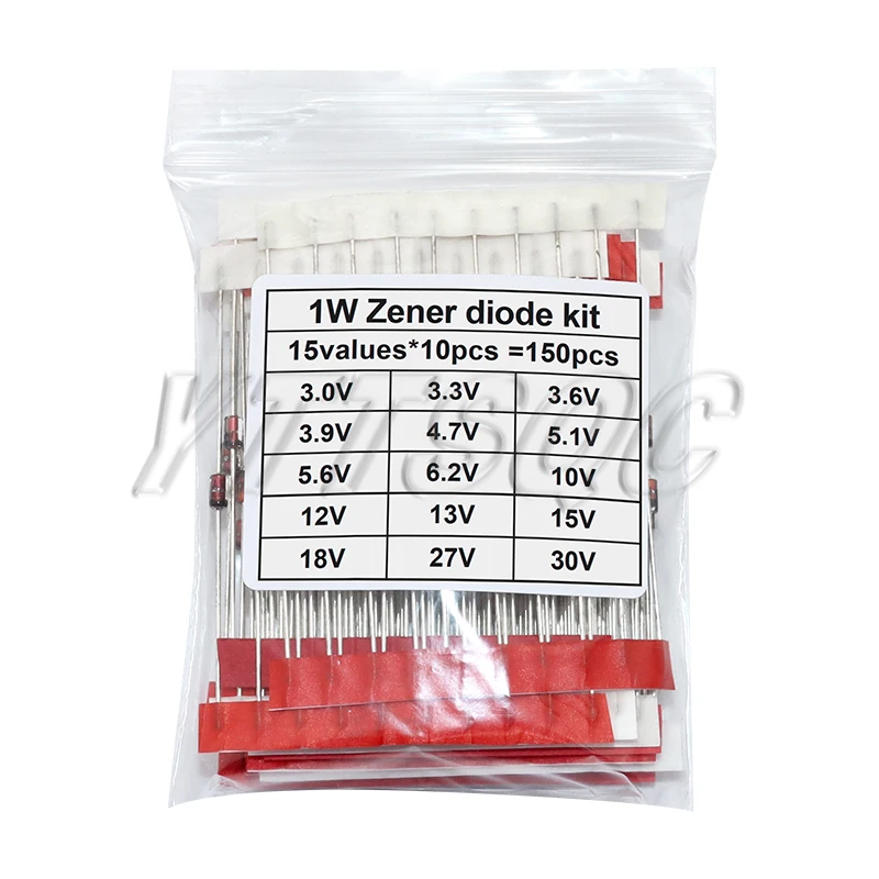 150pcs 1W Zener diode kit DO-41 3V-30V 15values*10pcs=150PCS component diy kit new and