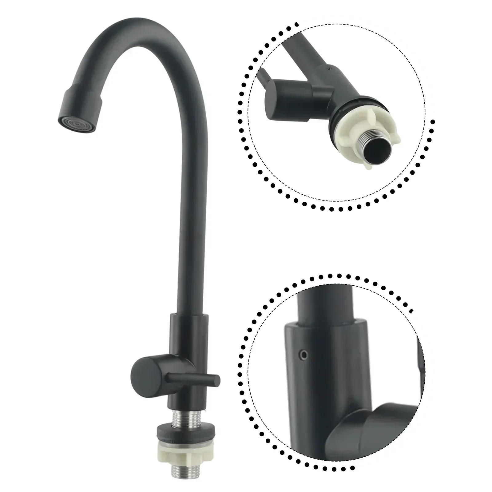 Stainless Steel Kitchen Faucet Water Purifier Single Cold Tap Deck Mount Degree Rotation Single Handle Sink Tap Water Saving