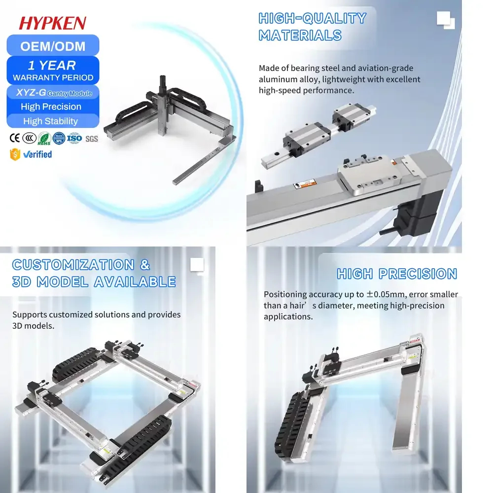 

High Speed XYZ Gantry Linear Module Multi Axis Motion Silent Synchronous Belt Driven with Linear Guide Rail Gear