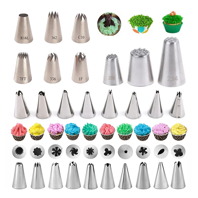 Silicone Pastry Bag Tips Kitchen DIY Cake Icing Piping Cream Decorate Tool Flower Icing Piping Nozzle Cream Cupcake Tips Baking