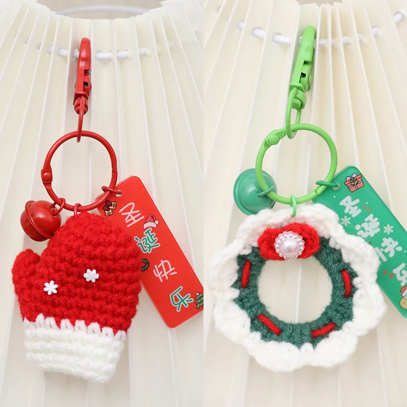 Christmas Themed Knitted Pendant With Woolen Thread Weaving For Santa Claus