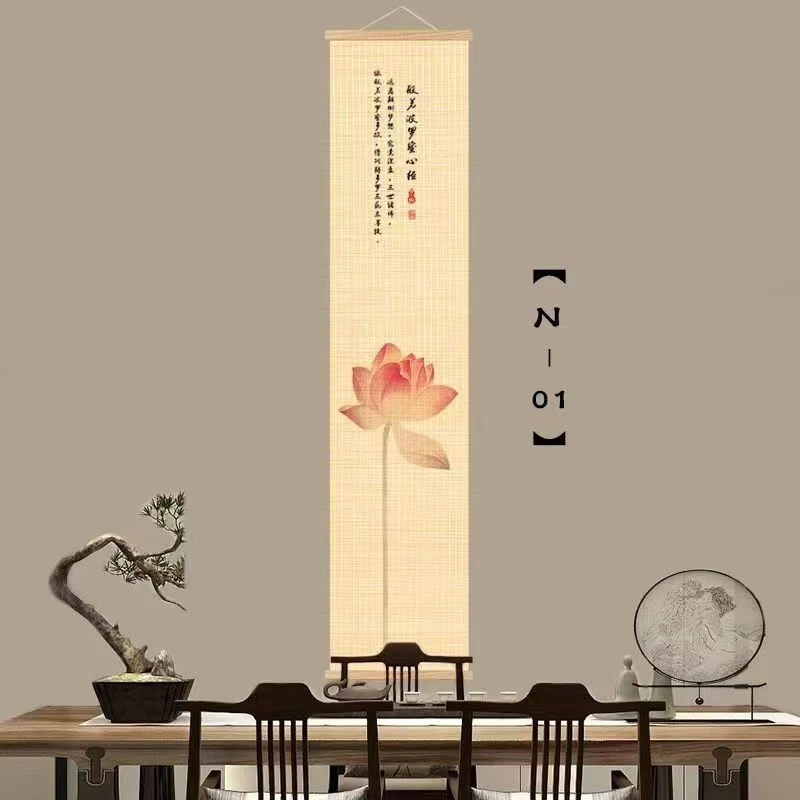 Lotus flower canopy hanging painting, attracting wealth getting rich, living room decoration painting, home feng shui decoration