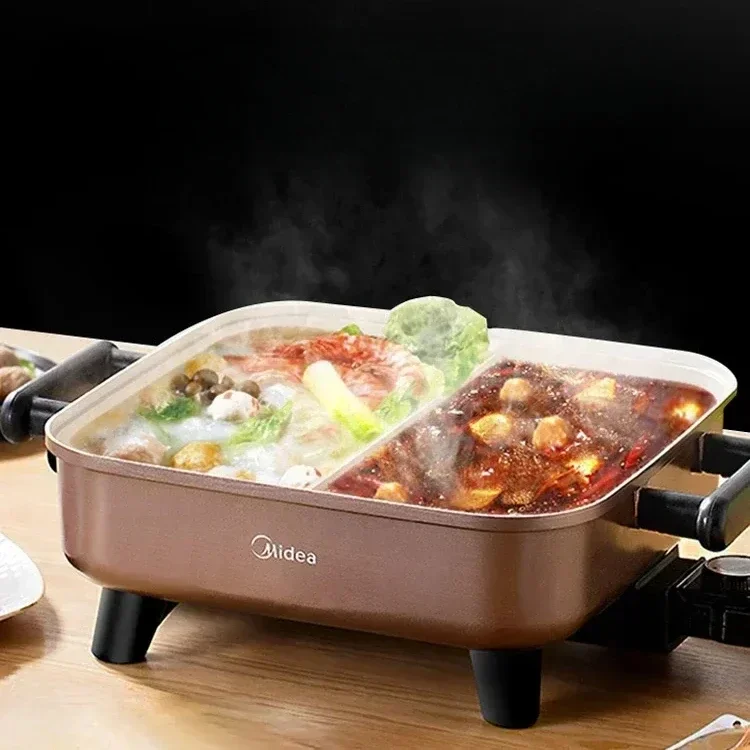 The United States of America electric hot pot household double flavor  multifunctional electric cooking pot novel style