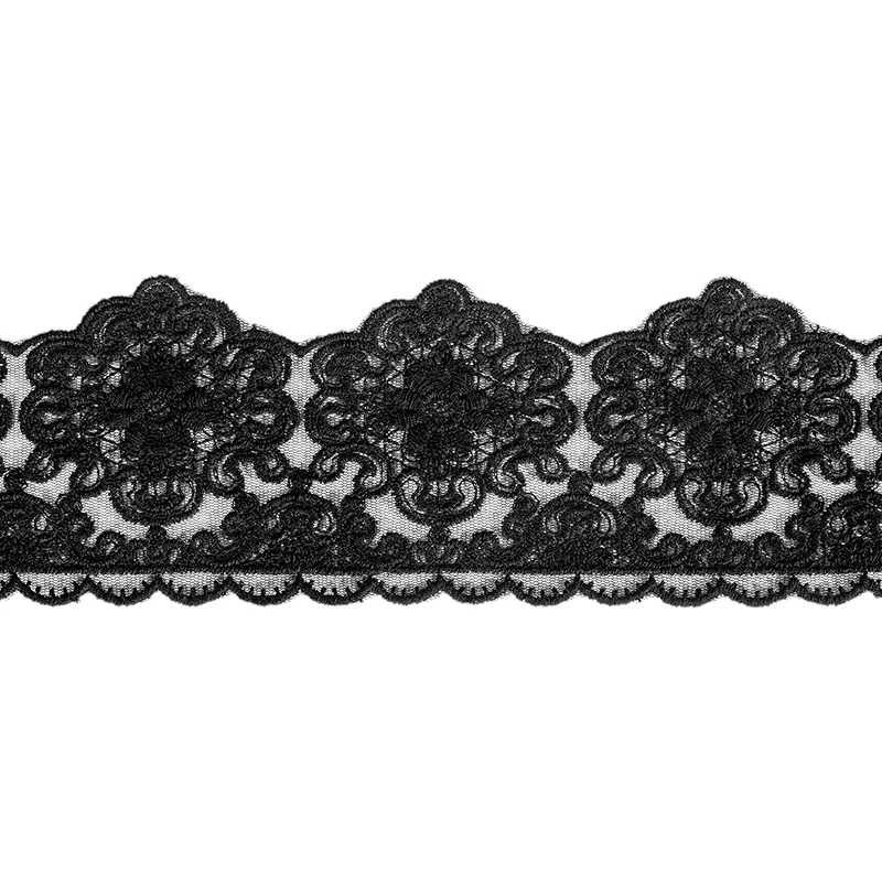 Embroidered Lace Ribbon for Sewing, 100% Cotton, Hollow Out, White, Beige, Black, 9cm Width, DIY Accessories, 3 Yards per Lot