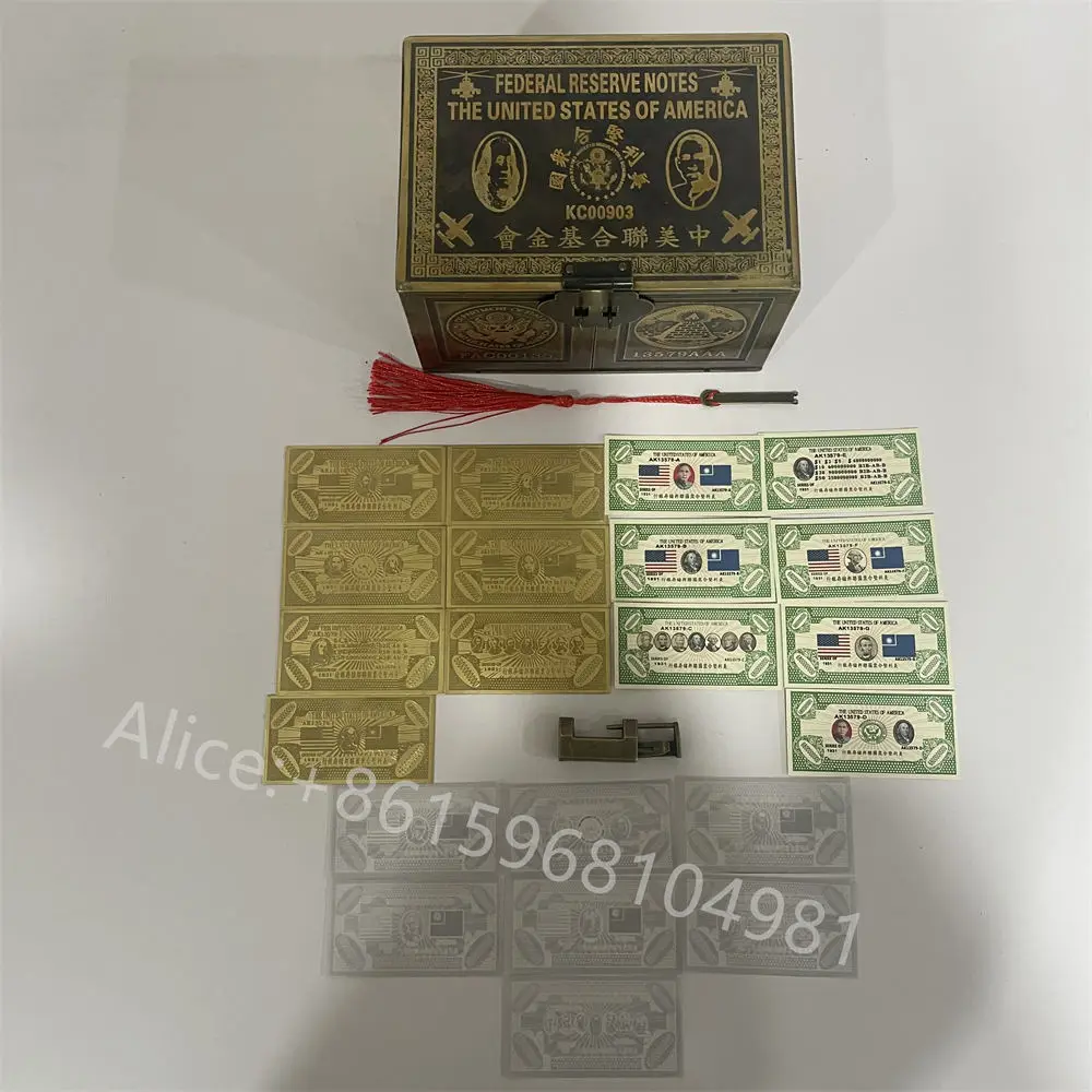Federal  Reserve Notes The United States Of American and Chinese Sun Yat-sen Golden Gun Federal Box 7 Bullets Collectibles