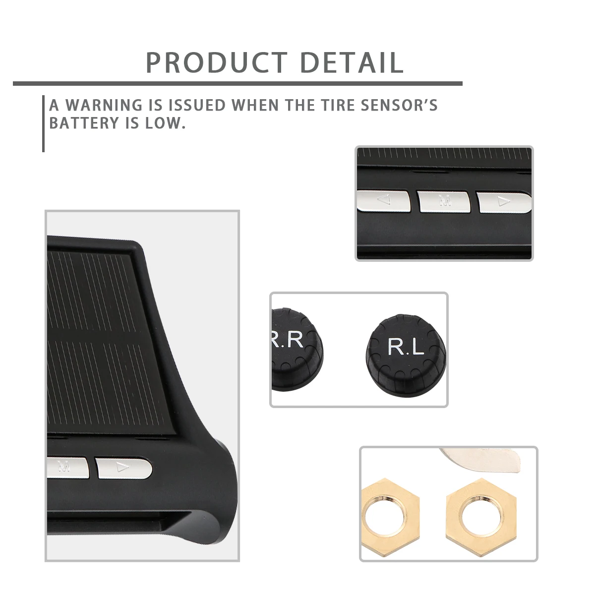 

Универсальный беспроводной монитор давления в шинах на солнечной энергии, четырехколесный мониторинг температуры высокого давления в режиме реального времени