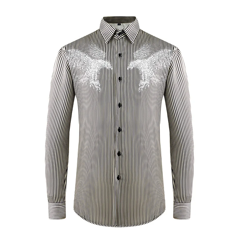 Autumn 3D Printed Long Sleeved Shirt for Men Autumn Winter Casual Business Shirts Social Banquet Party Shirt Men Clothing M-4XL