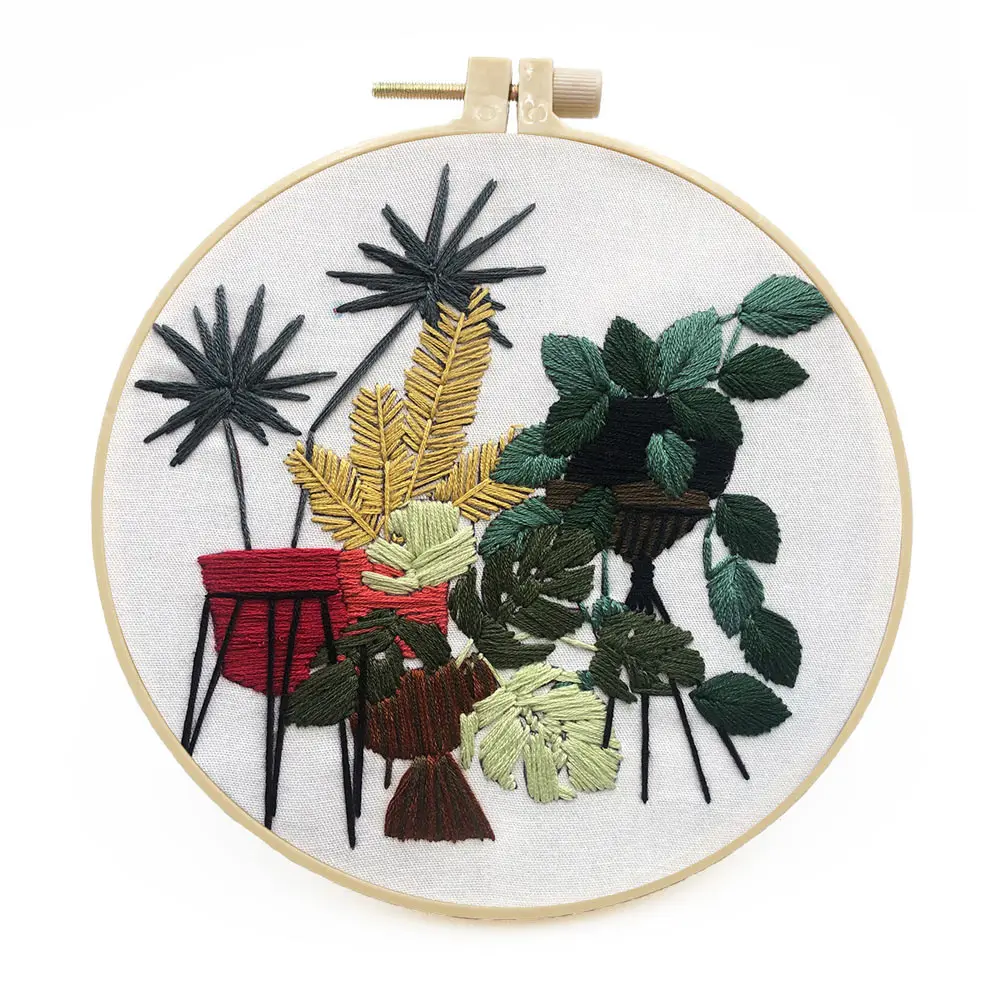 

Unfinished Embroidery Kit 3D Plant Pattern DIY Handwork Sewing Cross Stitch Set Thread Tools Material Pack Decoration Painting