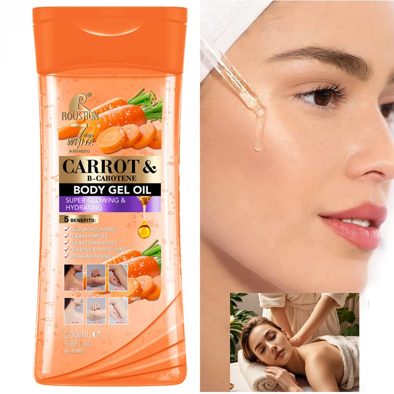 200ML CARROT B-CAROTENE BODY GEL OIL Moisturizing Essential Oil Body Oil Unisex Full Body Care Oil for Body, Face, Hand,