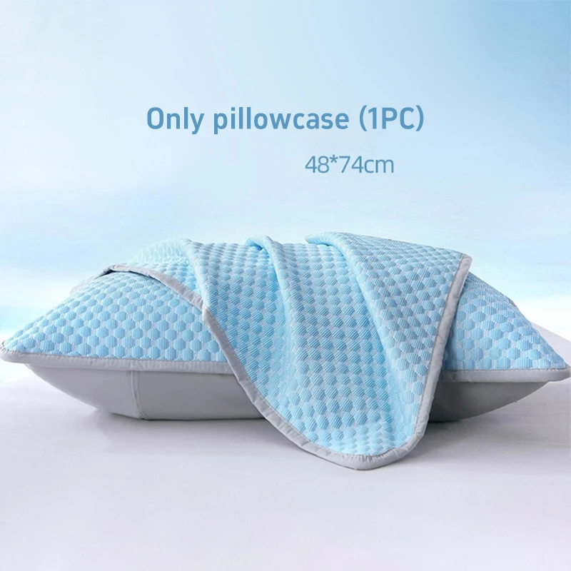 Cooling Ice Bean Pillowcase Summer Soft Breathable Cooling Pillow Cover 48x74cm Envelope Closure Pillow Protector for Home Use