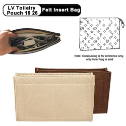 Evertoner para lv toiletry pouch 19 26 bolsa saco de inserção de feltro organizador maquiagem bolsa de lavagem organizador de viagem interior saco de cosméticos