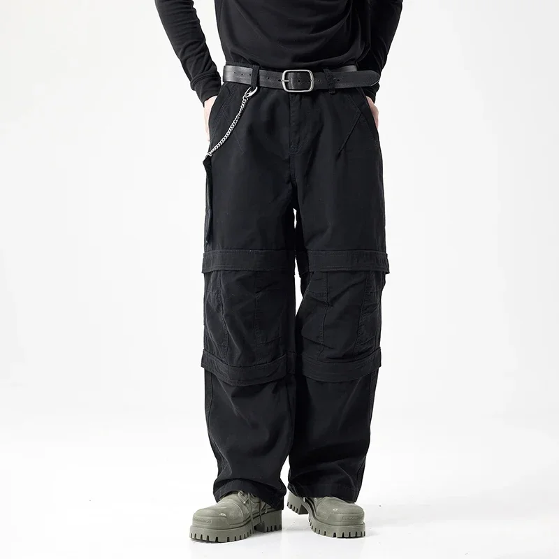 

Men Cityboy Japan Streetwear Trousers Wide Leg Loose Casual Retro Outdoor Techwear Plus Size Pure Cotton Cargo Baggy Pants