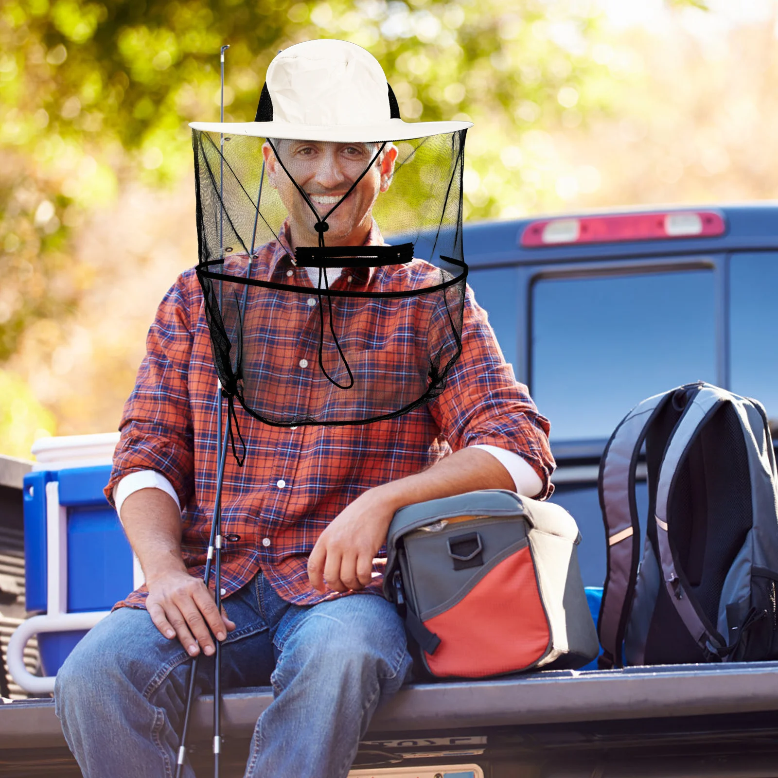 

Head Protection Netting Hat Big Mesh Cloth Brim for Better Ventilation in Summer Outdoor Sports Net Hat Fishing Net Hats