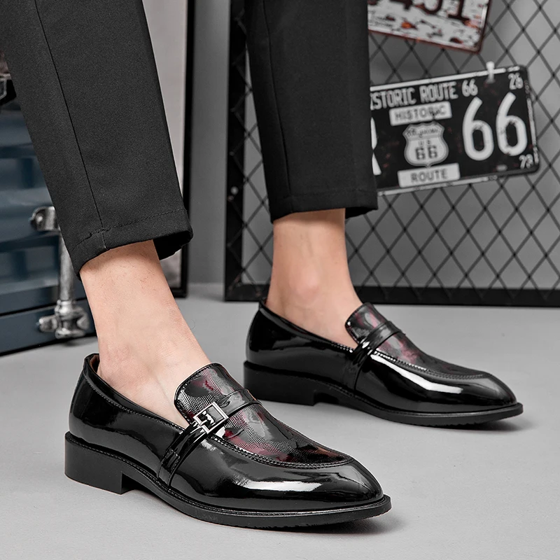 

Quality Rubber Non Slip Sole Walking Travel Leather Casual Shoes Branded Business Mens Loafers Low Cut Comfortable Driving Shoes