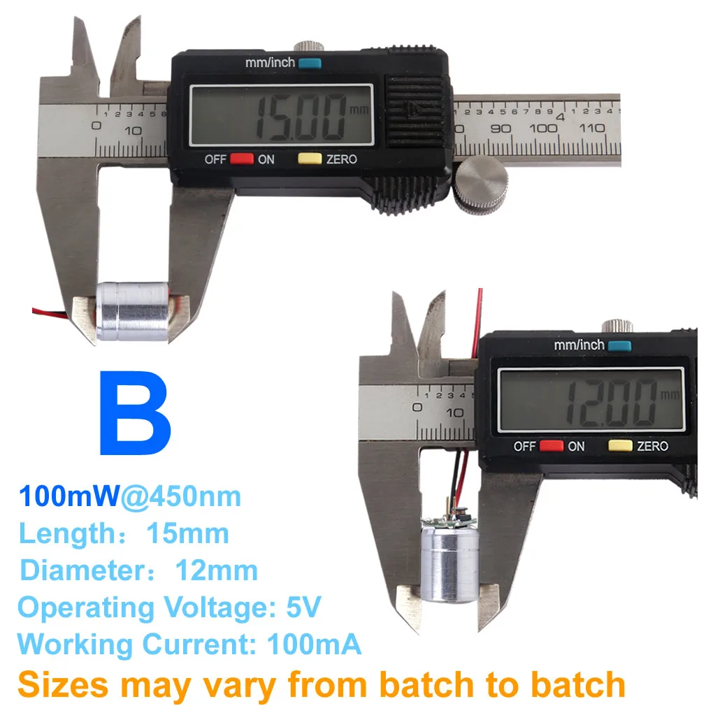 Durchmesser 12x15mm DC5V Grün 60mW Rot Blau 100mW RGB Lasermodul Diode für Laser-Rasenlampe Bühnenprojektor Beleuchtungszubehör