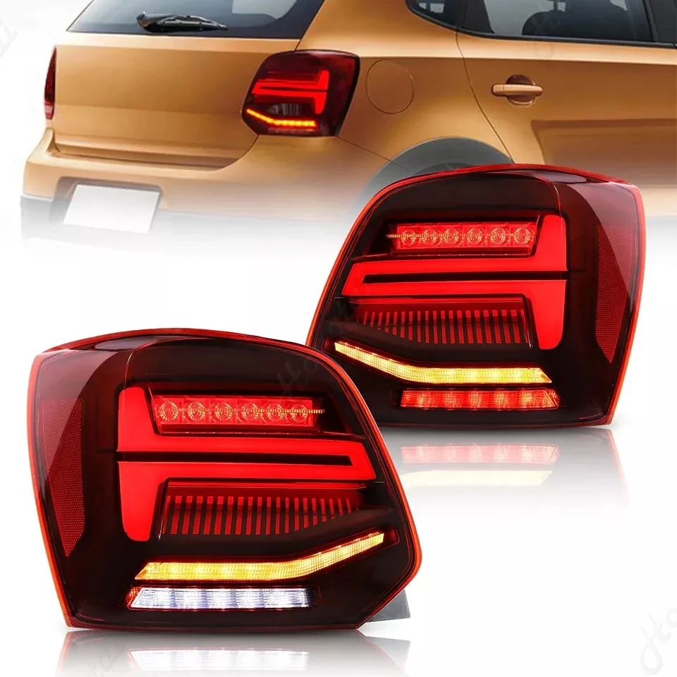 Tail Lights for 2011-2012-2017 Volkswagen Polo 6R 6C Reverse light, LED turn signal, stop light，fog light brake light assembly