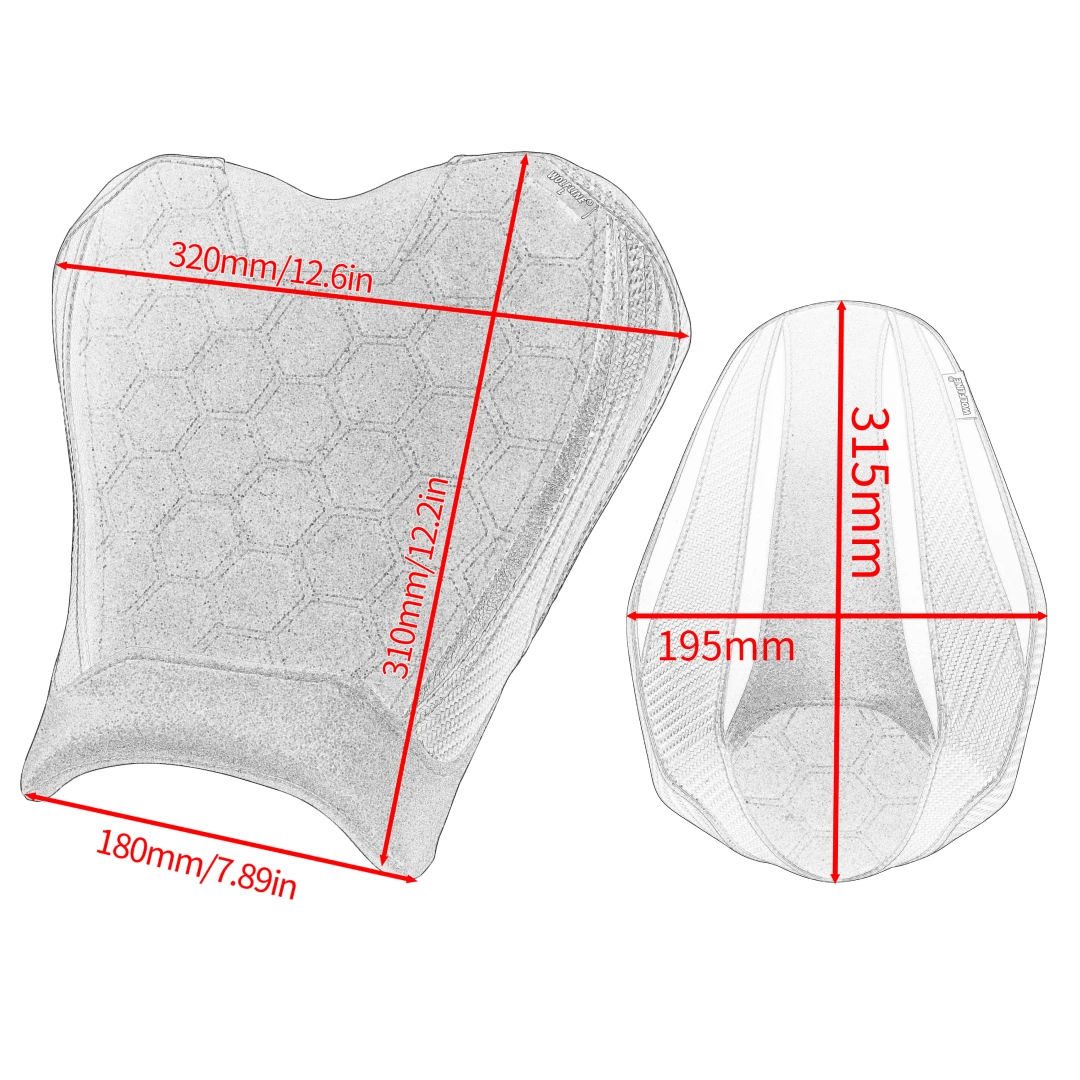 WOLFLINE Driver or Passenger Seat Cushion for Kawasaki ZX4R ZX4RR 2023-2026 Motorcycle Comfort Front or Rear Seat for Riding