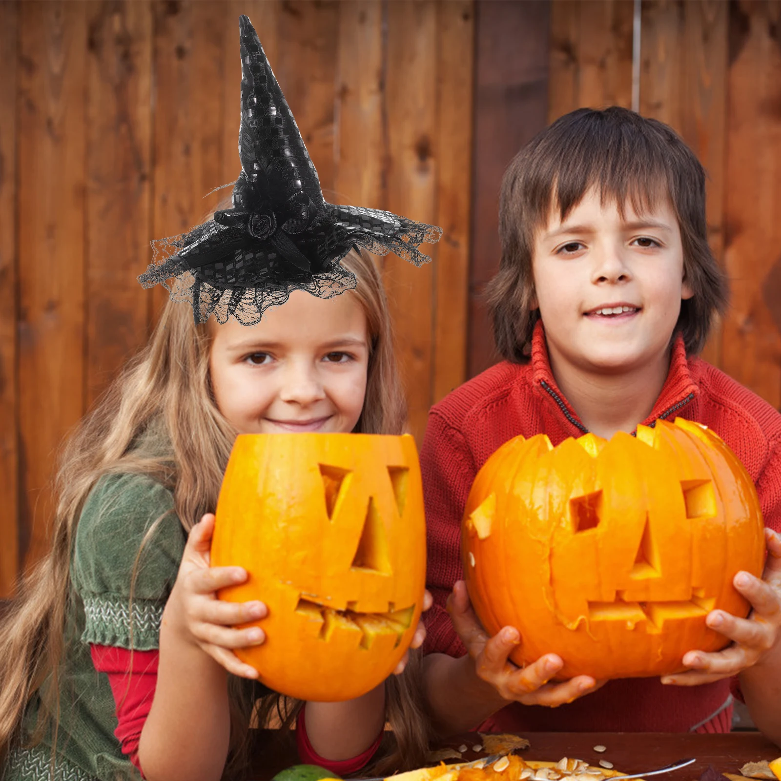 Opaska na głowę w kształcie czapki czarownicy na Halloween, pomarańczowa, wytrzymała, trwała, do użytku na imprezach dla dzieci, występach, opaska dla dzieci, czapka na Halloween.