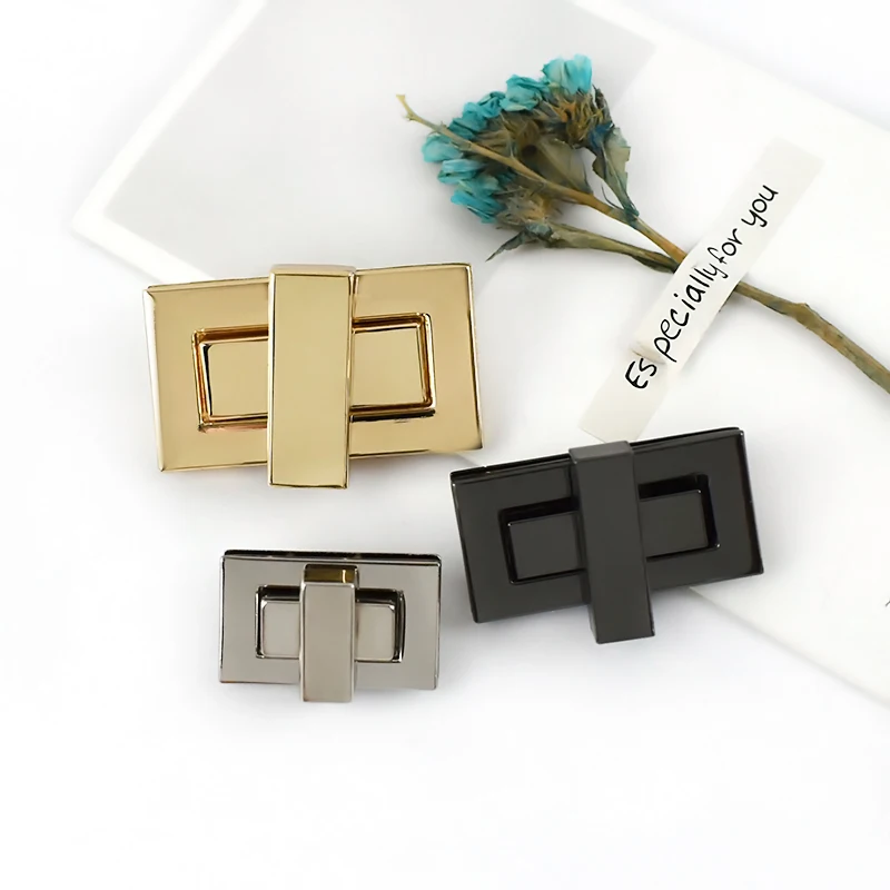 1-5Pc Metal Square Lock Buckle Handbag Turn Twist Locks Clasp Purse Closure Toggle Latch Buckles DIY Bag Replacement Accessories
