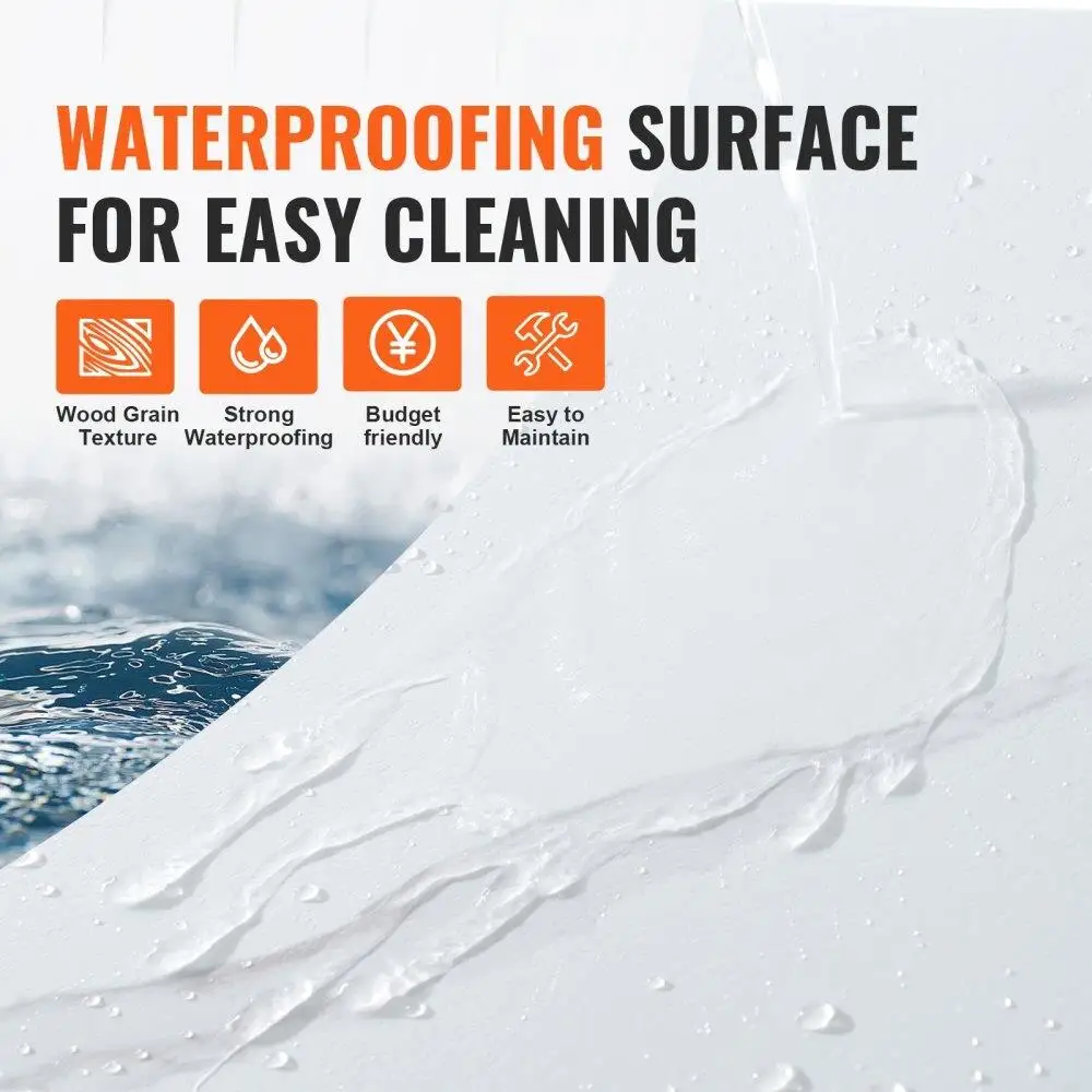 자가 접착 비닐 바닥 타일 12x12인치 50개 타일 1.5mm 두께 흰색 대리석 질감 붙였다 떼었다 할 수 있는 DIY 바닥재 주방에 이상적