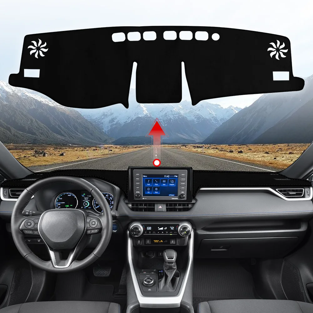 

For Toyota RAV4 2019-2024 Car Inner Accessories Dashboard Cover Mat Sun Shade Reflect Light non-slip Pad Instrument Pan