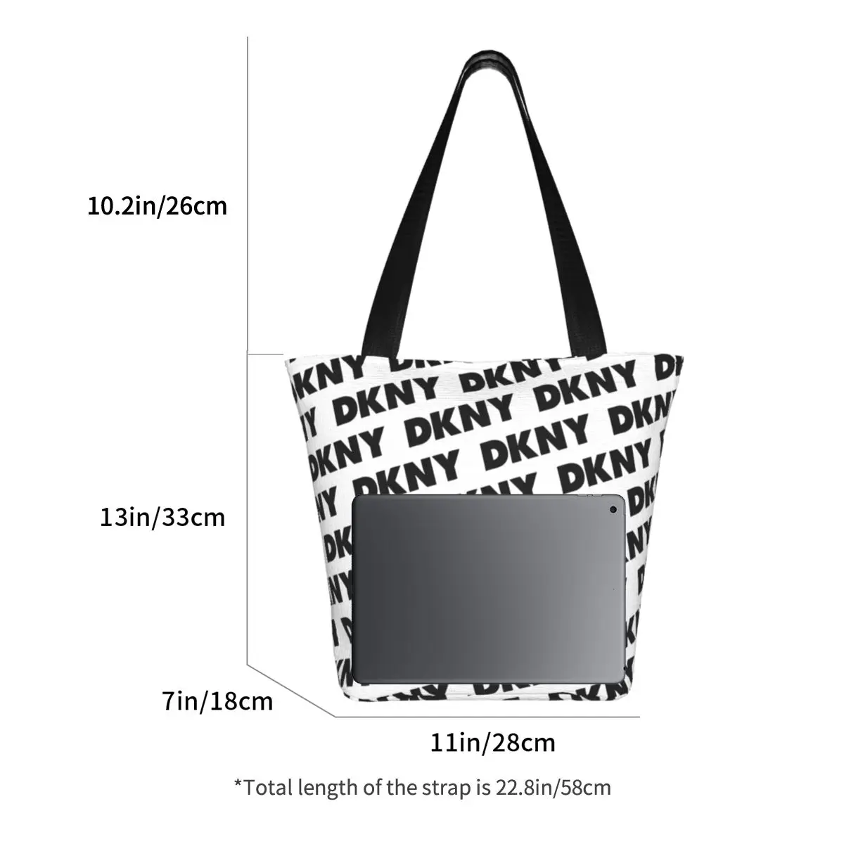 2024 Fashion sYNKD Printing Black Custom Tote Shopping Bag Reusable Canvas Shoulder Shopper Handbag Travel School Bags