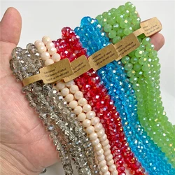 Transparent Faceted Rondelle Austrian crystal beads 5*8 4*6mm Glass Loose Colorful Beads for Jewelry Making Accessories Strands
