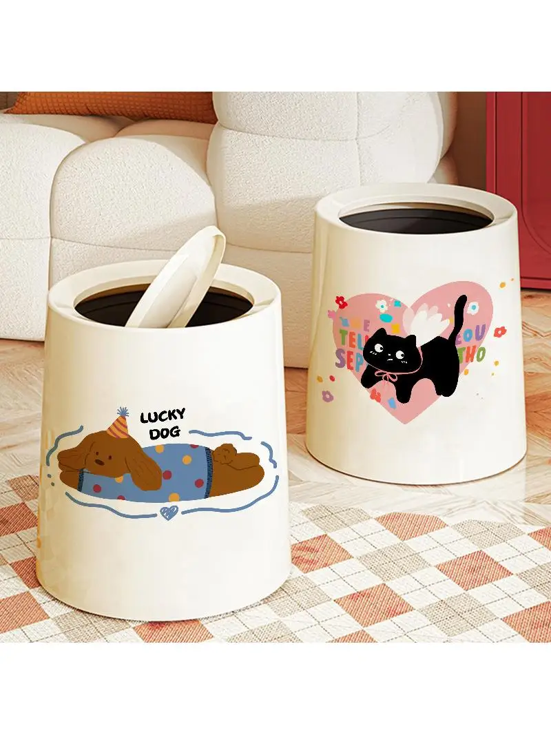 kitchen-trash-can-high-leg-no-bending-large-capacity-covered-mobile-paper-basket-round-barrel-shape-household-cleaning-tool