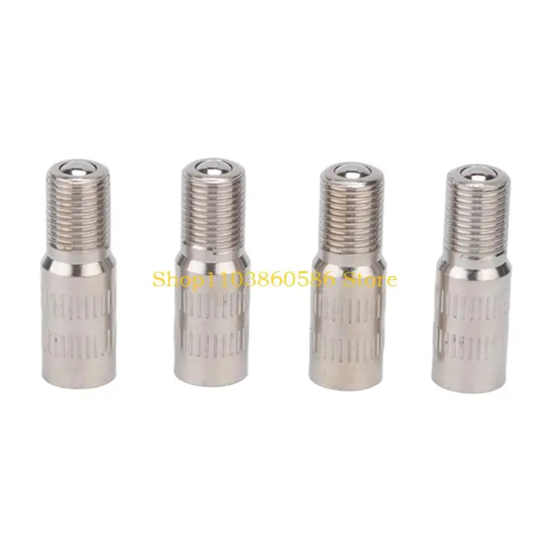 242A 4 Tire Stem Extensions with Brass Construction and Textured Grip Sections for Automobile Inflation and Pressure Checks