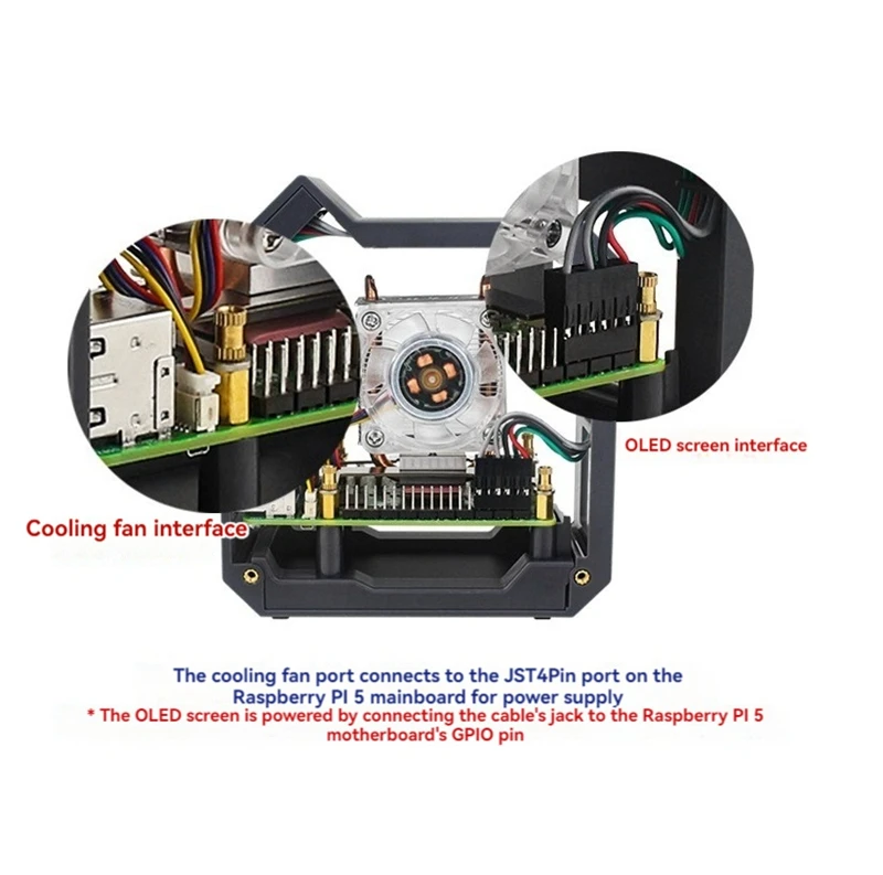 مروحة برجية صغيرة مع مجموعة أدوات مع برج الثلج 0.96 شاشة عرض مصدر طاقة لـ Raspberry Pi5