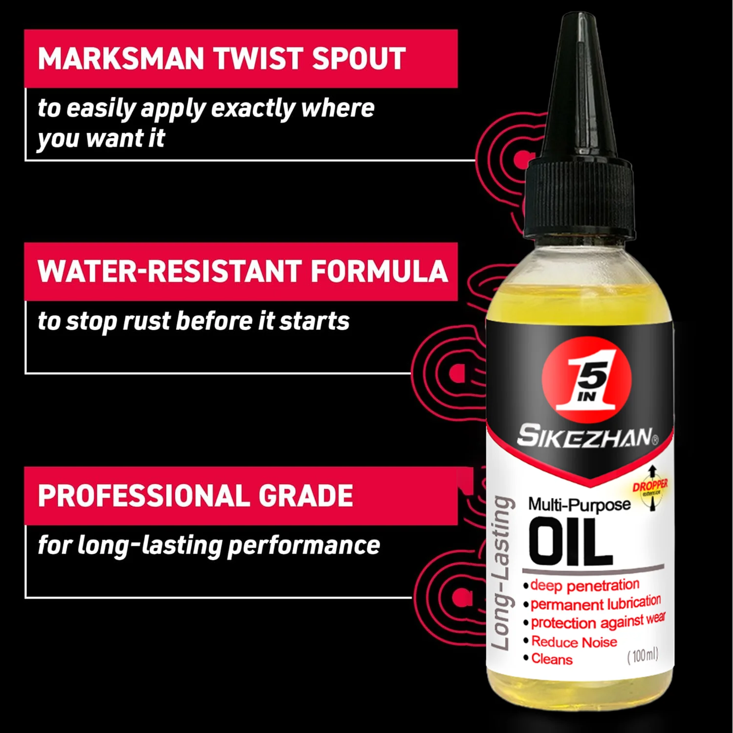 Lubricant Oil,Penetrating Anti-Rust Lubricant for Metal Parts,Bike Chain,Tools,Loosen Rusty Bolts,Prevent Corrosion 100ml/bottle