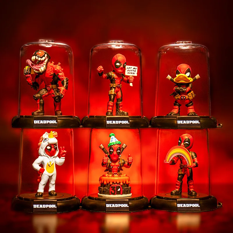 

Marvel X-men Deadpool Blind Box Random 6 Style Anime Action Figure Collection Model Toy Kawaii Ornaments Doll Kids Surprise Gift