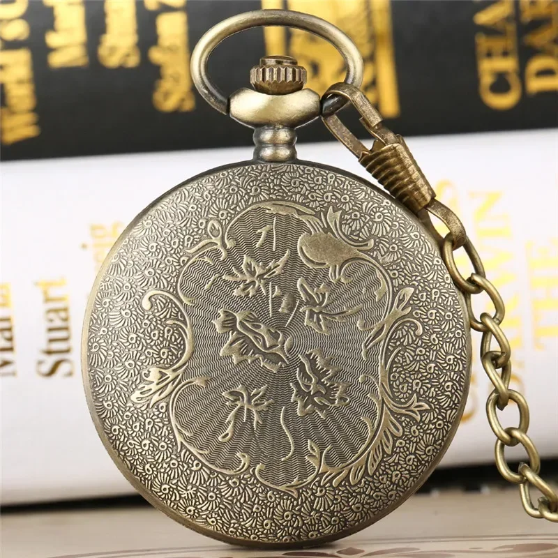 Vintage Hollow-out Roman Number Analog Quartz Pocket Watch Antique Clock Necklace Pendant Chain Men Women Gift Reloj De Bolsillo