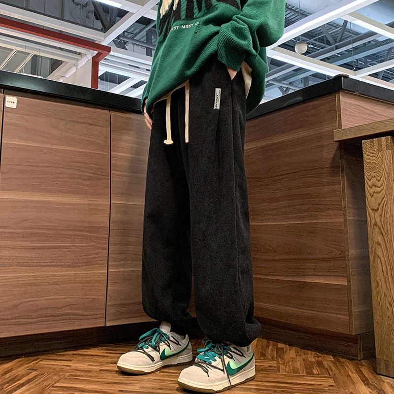 سميكة صوف مبطن ركض للرجال شتاء دافئ شيربا السراويل الرجال Sweatpants الوزن الثقيل صالة غير رسمية بنطلون خريف شتاء #5