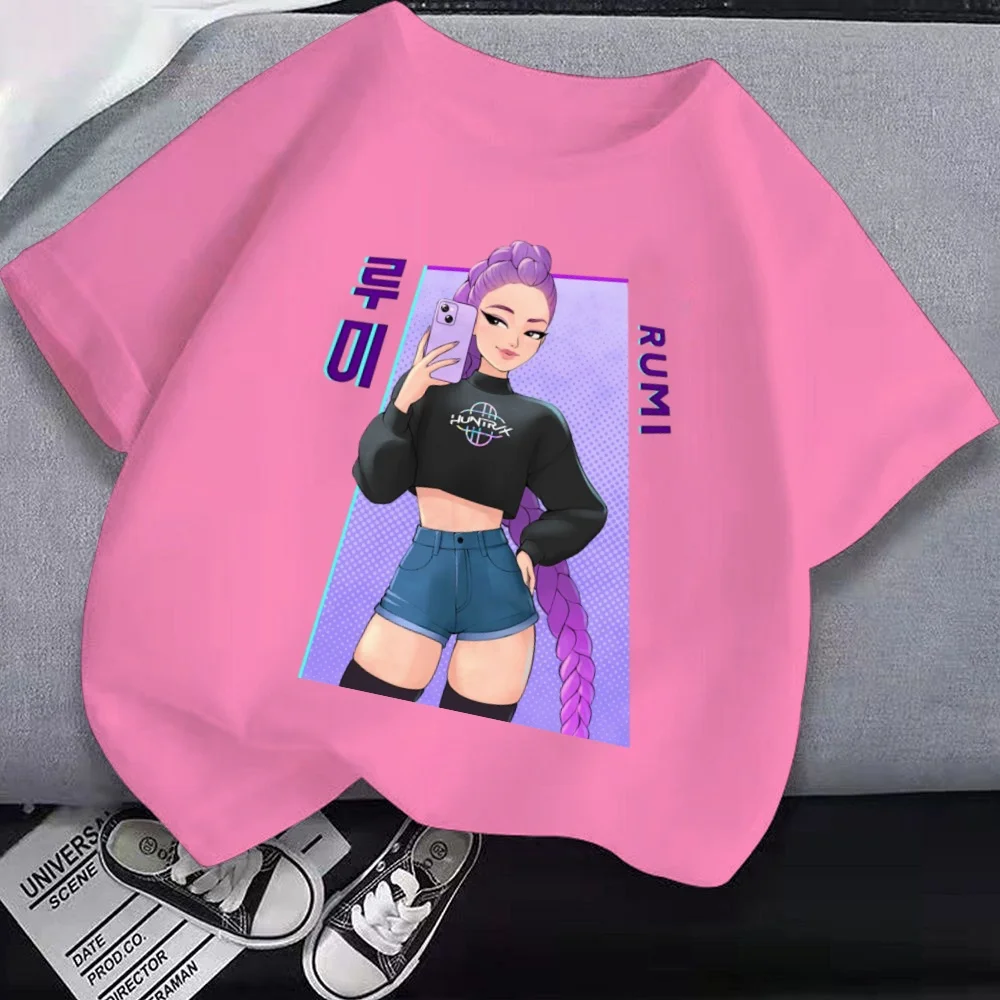 

Kpop Demon Hunter Tiger Shirt Merch Kpop Shirt Hunters Tiger Fan T-Shirt Graphic Short Sleeve Shirt Children girls Summer