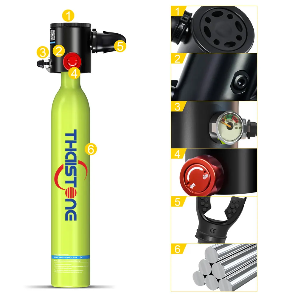 THAISTONE  new model camouflage 0.5L mini diving cylinder with a high pressure manual pump