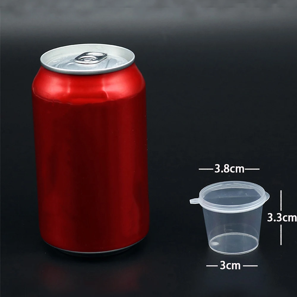 20Pcs Disposable Sauce Cup 25ml Portion Cups with Lids Souffle Sampling Cups Transparent Storage Container