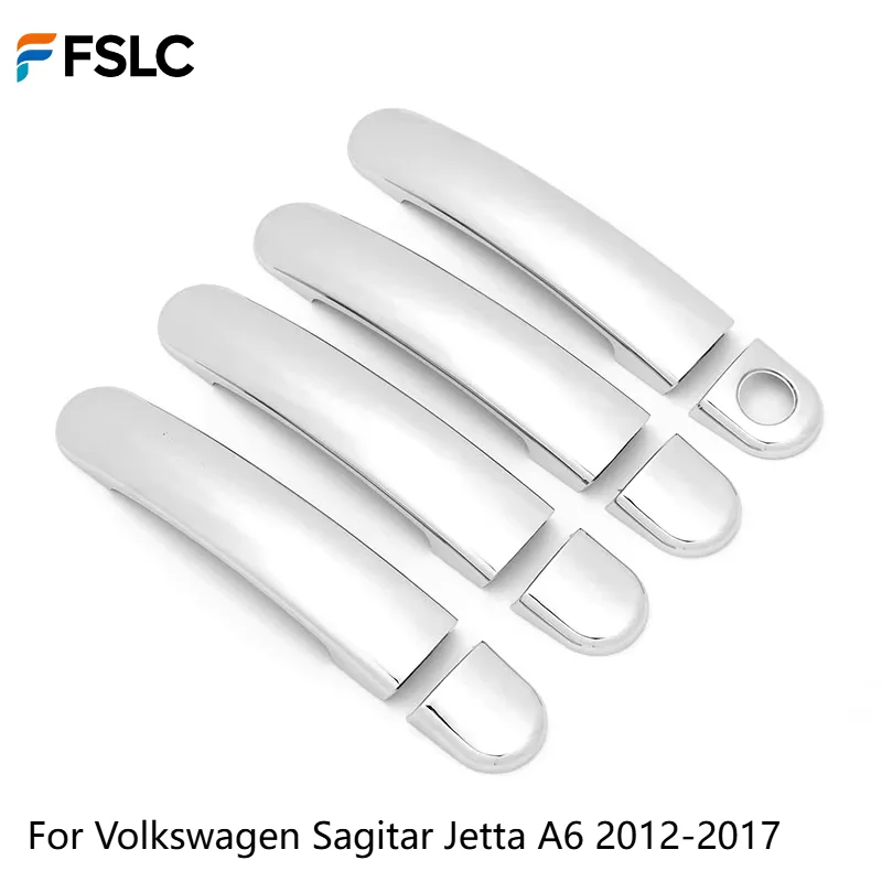 

⭐Genuine⭐ Car Door Handle Cover Trim Overlay Sticker Protector For VW Sagitar Jetta A6 2012-2017 Gloss Black Auto Exterior Parts