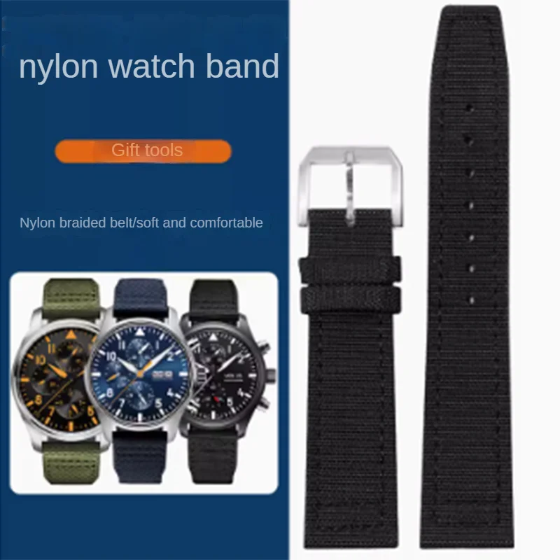 

Nylon Watchband Substitute For IWC Pilot Mark XVIII Spitfire fighter Portuguese Series Waterproof Canvas Strap 20/21/22mm