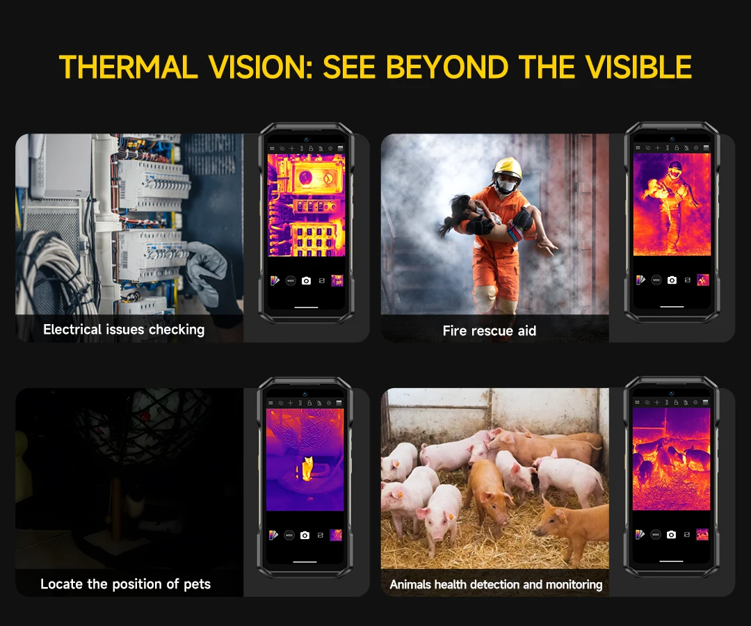 Ulefone Armor 27T+ 4G THERMAL BY FLIR® Rugged Phone 10600mAh Up to 24GB+256GB 6.78"FHD 120Hz Night Vision Android 15 Smartphone