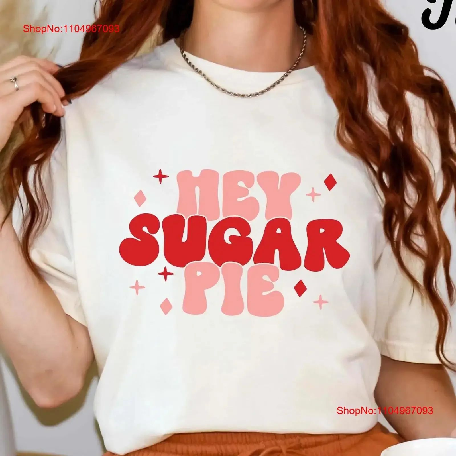 

Hey Sugar Pie футболка ко Дню святого Валентина для женщин ретро Валентина любовь винтажная стираная уличная одежда с графическим рисунком модная мягкая удобная