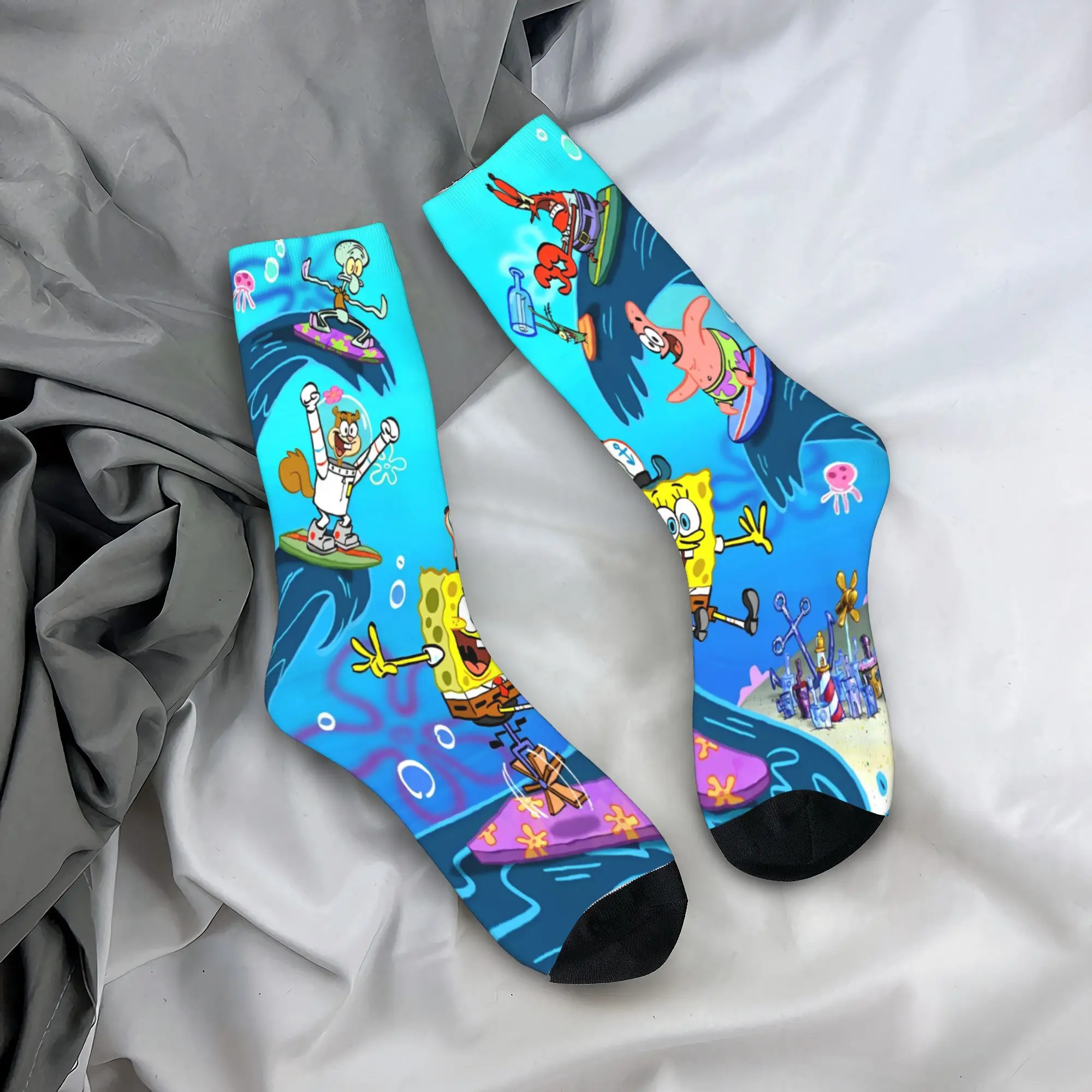 SpongeBob anime cartoon themasokken Merch voor dames Zweetabsorberende bedrukte sokken