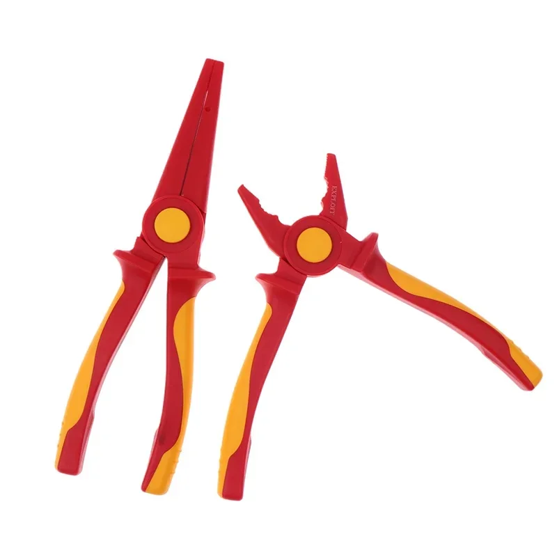 

Solid Insulated Plastic Pliers 1000V High Voltage Resistant Non-slip Handle Insulated Wire Pliers Needle-nose Pliers